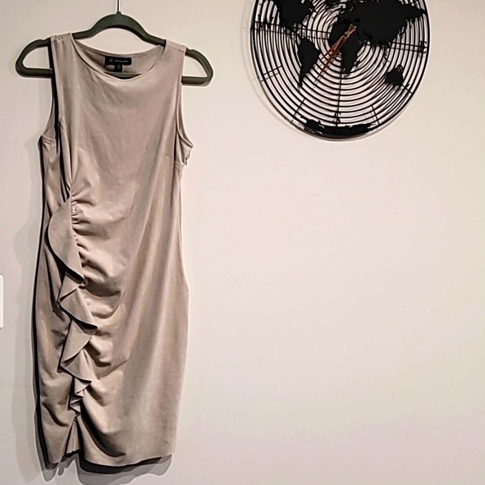 NWOT- I.N.C. Medium gray Women's Ruffle Sheath dress